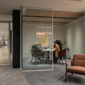 Edge Symmetry Double Glazed Door with Optima 117 Plus Single-glazed Partitions