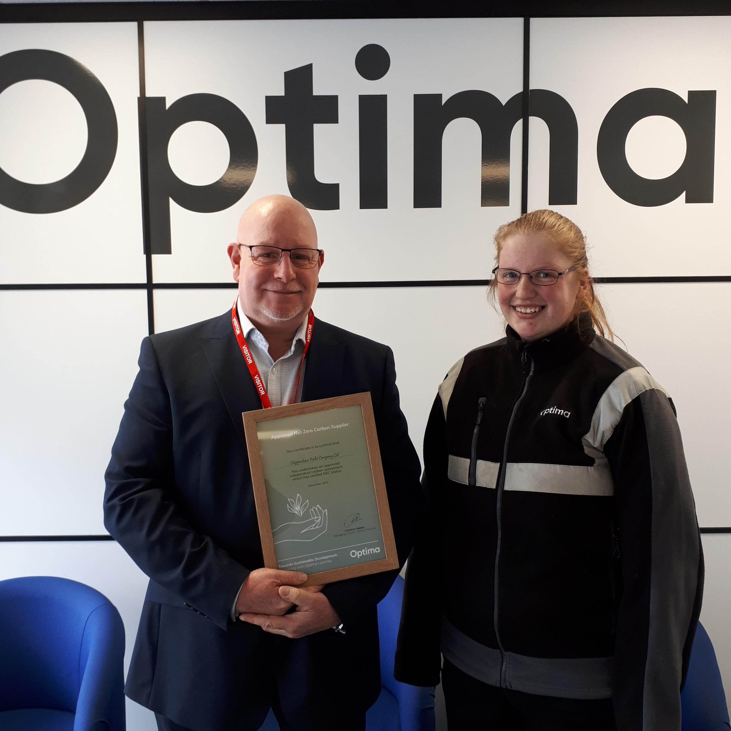 Optima Net Zero Carbon Supplier Award, Chippenham Pallets