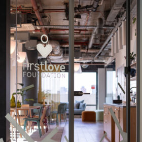 Project: First Love Foundation | Products: Reused Optima 117 Plus Glass Partitions With reused Axile Clarity glass door