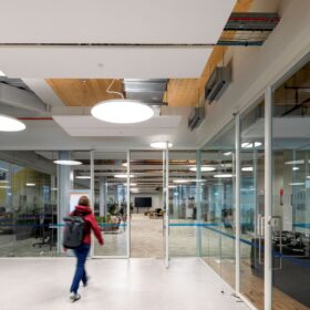 Project: Fife College | Optima 117 Plus Partitioning, Edge Symmetry Rebated Double Doors