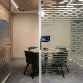 Edge Symmetry Double Glazed Door with Optima 117 Plus Single-glazed Partitions