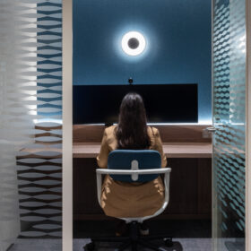 Focus Room with Optima's Edge Symmetry Double Glazed Door with Optima 117 Plus Single-glazed Partitions