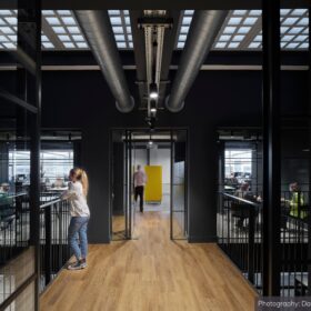 Project: One Express | Products: Optima 117 Plus Shoreditch Edition single glazed partitions with Edge Symmetry single glazed doors