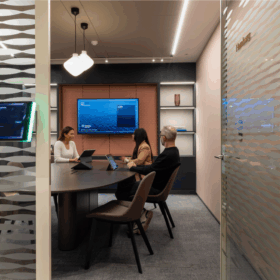 Edge Symmetry Double Glazed Door with Optima 117 Plus Single-glazed Partitions