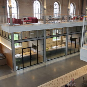 Project: Sheerness Dockyard Church | Products: Optima 117 Plus and Edge Symmetry Shoreditch Edition glass partitions and doors