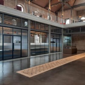 Project: Sheerness Dockyard Church | Products: Optima 117 Plus and Edge Symmetry Shoreditch Edition glass partitions and doors