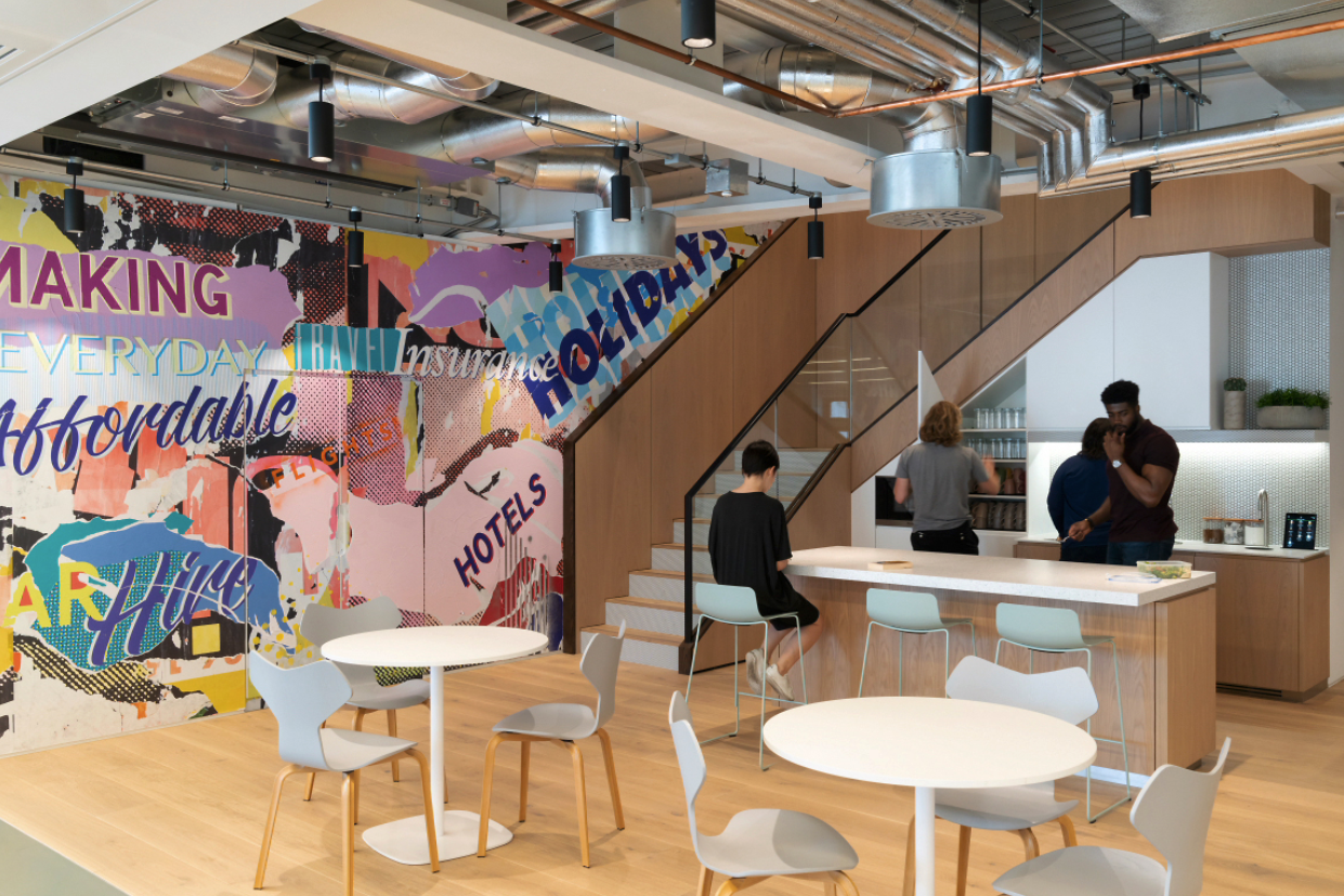 A creative space for employees to gather and take a break or catch up