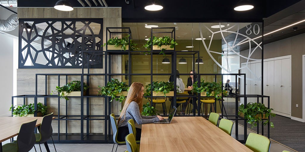 Coworking office space incorporating nature