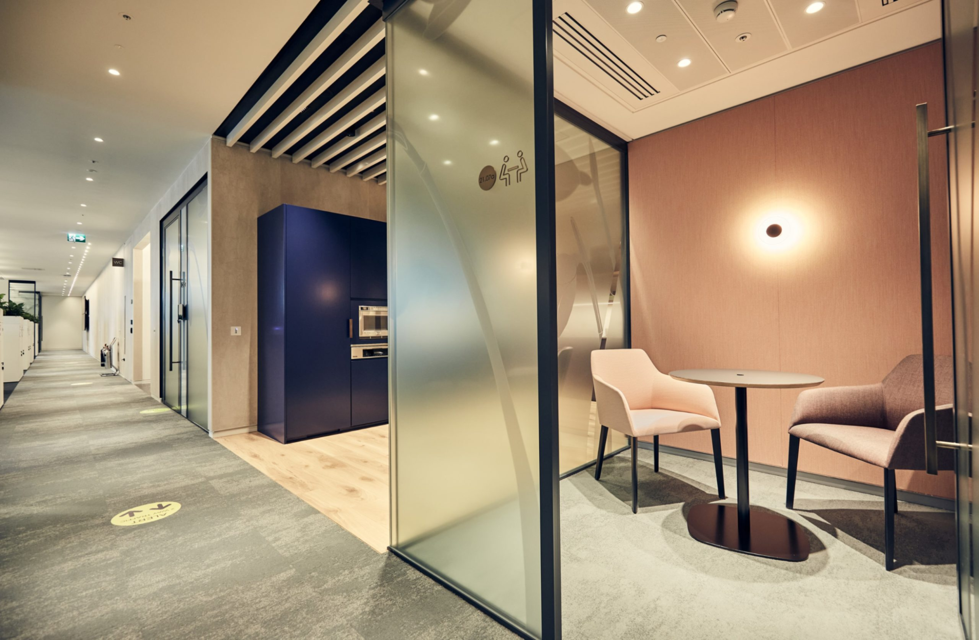 a modern law office in London with a glass interior
