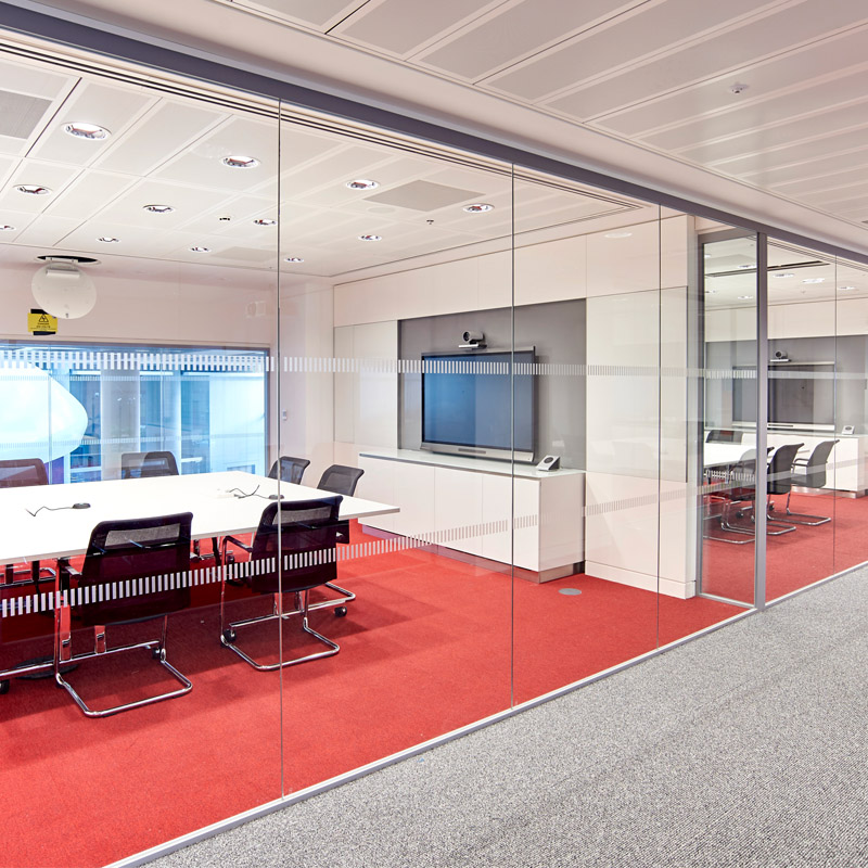 Office conference room made with Optima Systems circular building materials