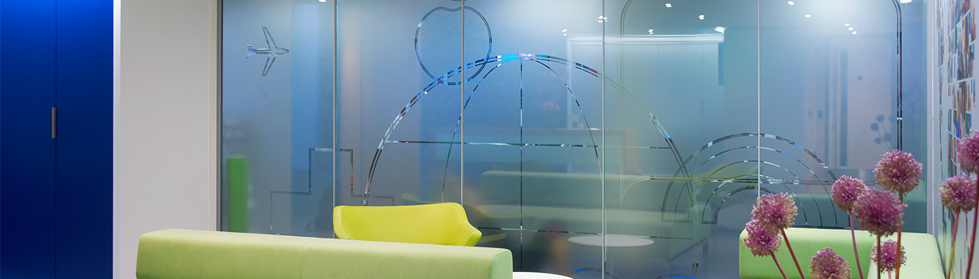 Patterned Glass Partitions