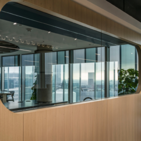Project: Overbury Manchester | Curved Optima 117 Single Glazed Partitioning
